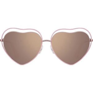 ➖ZENNI➖ Pink Heart Shape Metal Sunglasses